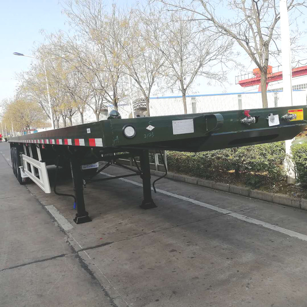 40ft Container Flatbed Semi Truck Trailers with Optional Tires and 12 Sets Twist Locks