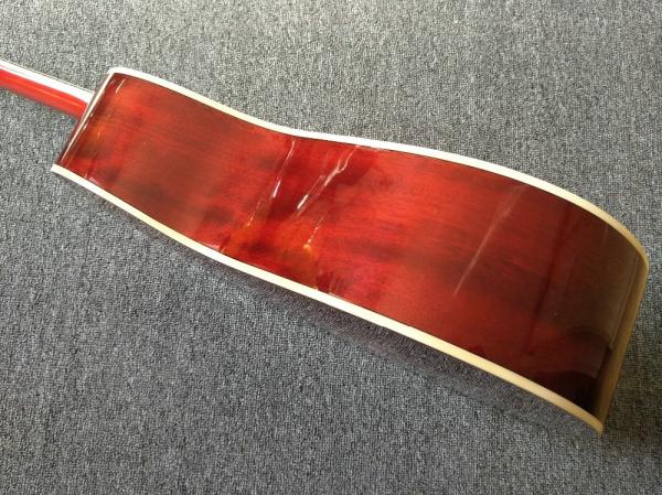 Left hand Acoustic guitar Cherry Sunburst hummingbird Acoustic Guitar+Factory customization