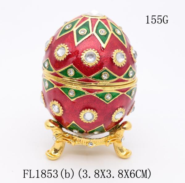 Faberge Egg Style Decorative Enameled Trinket Box Classic Russian Egg Jewelry Box Collectibles Unique Easter Egg Gift