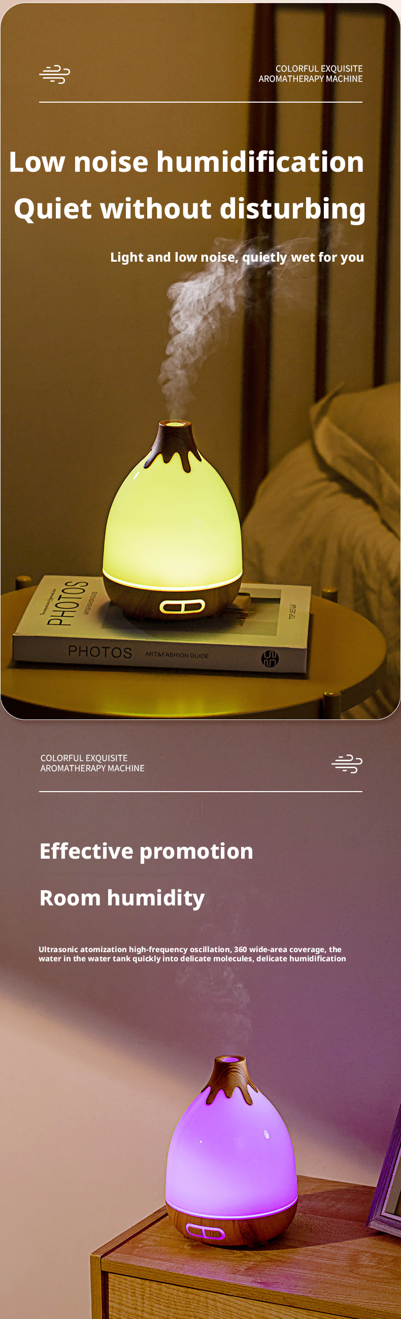 Diffuser Machine Premium Ultrasonic Volcano Aromatherapy Diffuser LED Air Purifying Fragrance Sprayer