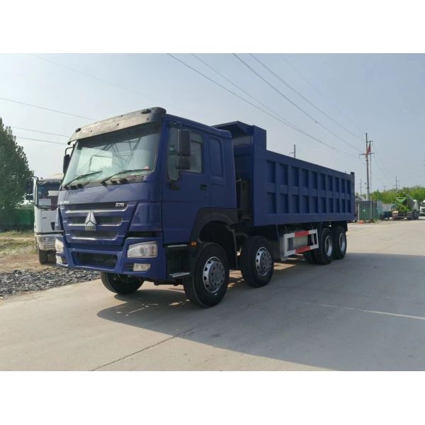 Used HOWO Tipper Truck 8X4 Dark Blue Euro3 for Heavy Duty Dump in Urban Construction