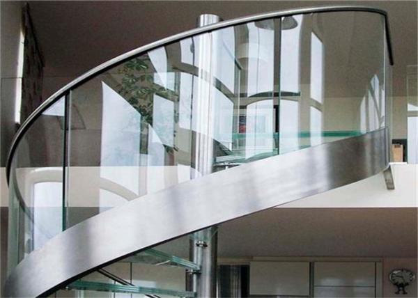 Indoor Custom Wood Stairs , Curved Staircase Construction For Large Commercial Office Spaces