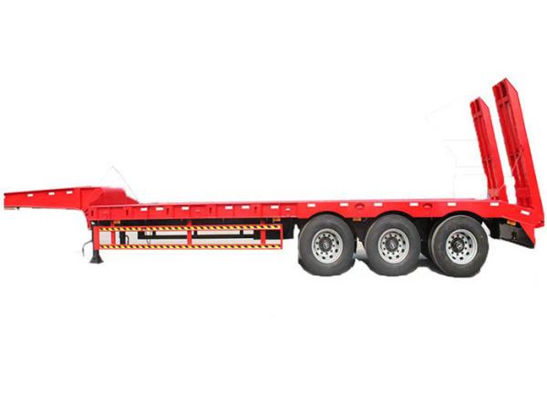 60 80 100 Tons Lowboy Flatbed Lowbed Gooseneck Truck Semi Trailer With Steel Material