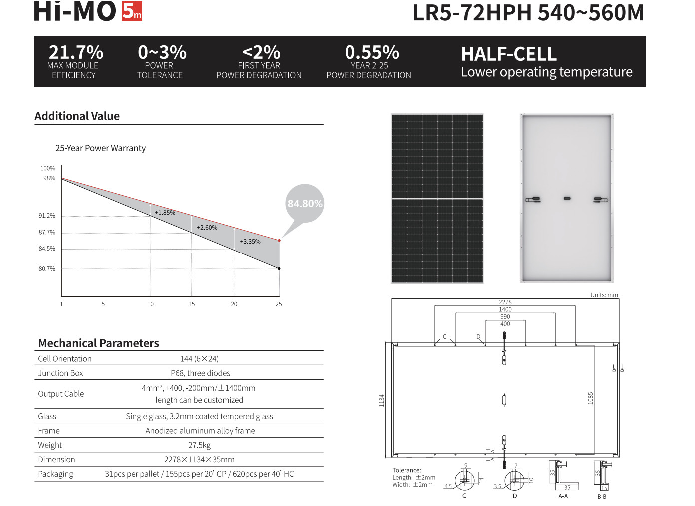 Monocrystalline Longi модули Mo LR5-72HPH 540M панели солнечных батарей 540 ватт Hi кристаллические солнечные