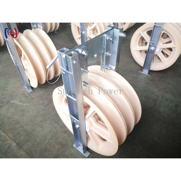 Bloque de tendido universal ACSR500 para conductor, 60KN, poleas para cable grande