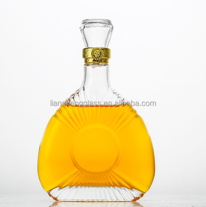 Botella de vidrio para whisky vodka vino cristal claro botellas de vidrio vacías de vino 375ml 500ml 750ml