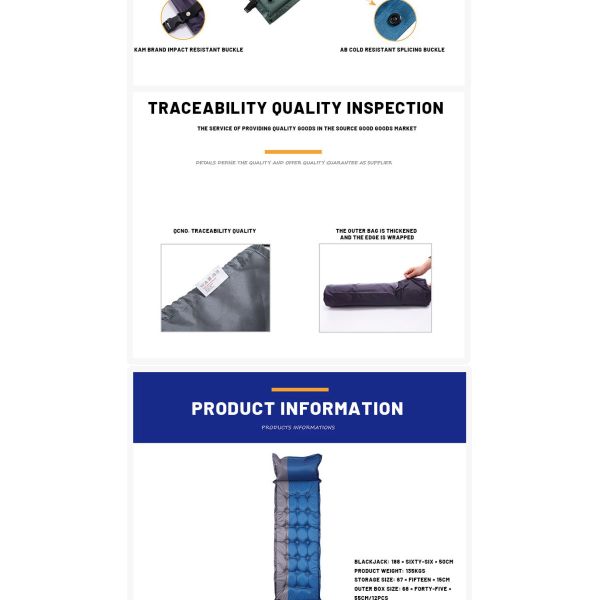 воздух пусковой площадки спать располагаясь лагерем кровати 192x60x5.0cm складной раздувной акриловый располагаясь лагерем