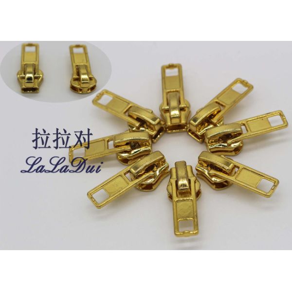 Garment Unique Gold Double Metal Zipper Pulls Slider Jacket Zipper Replacement