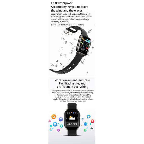 Wholesale KKJ NY15 Smart Watch Blood oxygen IP68 Waterproof Smart Watch For Men Smart Bracelet Reloj Smart Watch Xiaomi