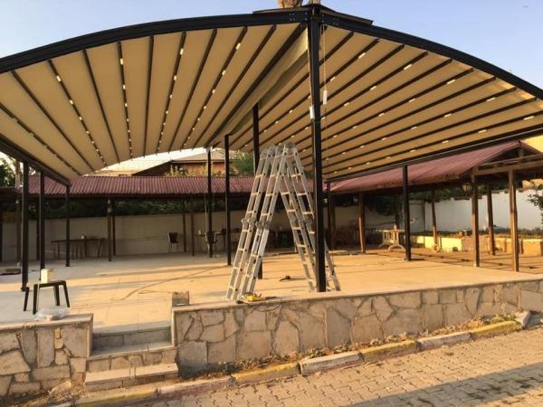 Alumínio PVC Pergola Canopy Telhado Pergola Hotéis Porta da frente moderna impermeável Telhado retrátil
