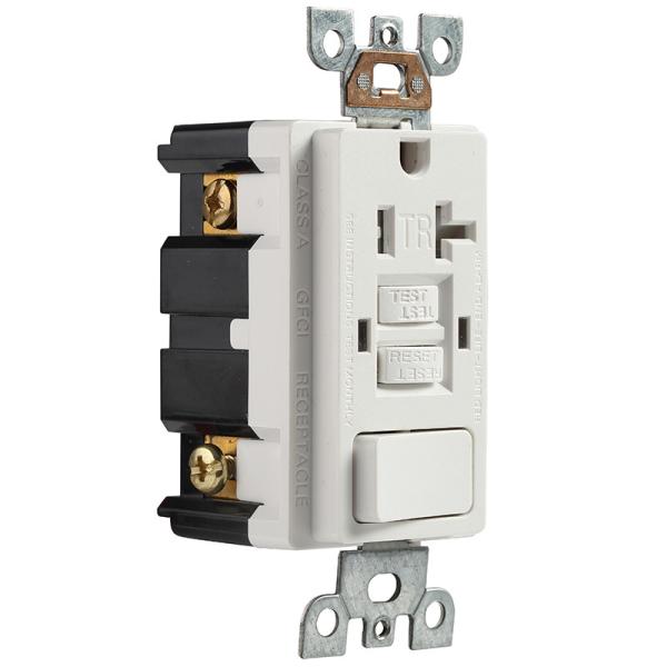 20A GFCI Electrical Outlet Kitchen / Washing Room Applied Socket With Light Switch