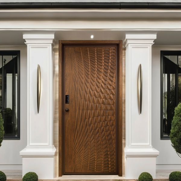 Modern Anti Theft Automatic Entrance Door Steel Villa Door Secure Entry Door