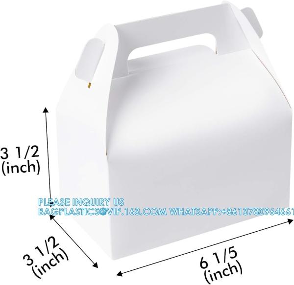 White Treat Boxes, Party Favor Boxes Gable Boxes Gift Boxes For Kids' Birthday Party, Wedding, Baby Shower, With Tag