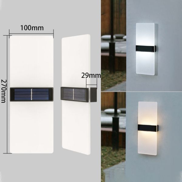 Акриловые светодиоды для наружной стенки Сконс светодиодные солнечные лампы холодное белое свечение