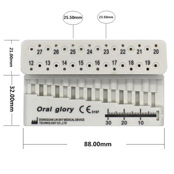 Bloco de medição Endo plástico da categoria médica para arquivos de canal de raiz dentais