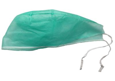 Blue SMS Disposable Surgical Caps Anti Virus Doctor / Nurse Use Ties At Back