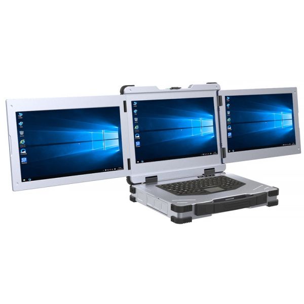 15.6 Three screen monitor military laptop computer i7 i9 with dedicated video card GTX1650 4GB 8GB rugged laptop