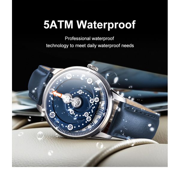 Men's Mechanical Watch With Sapphire Crystal | Leather Tourbillon