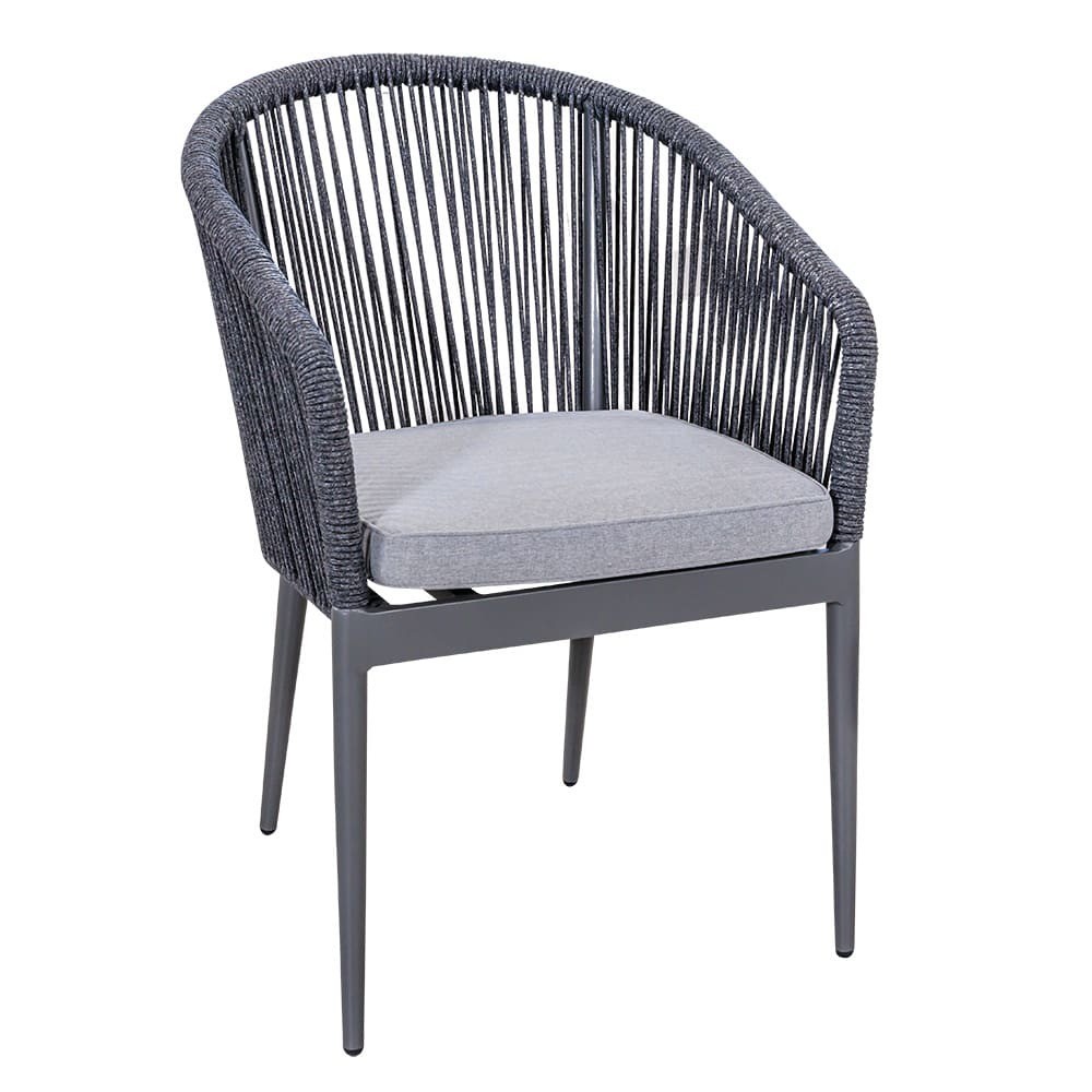 Rope Weave AJUNION 3 Piece Aluminum Bistro Set for Balcony Cottage and Beach Seating