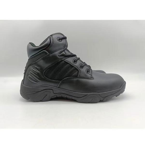 Mens Outdoor Hiking Boots Breathable Mid Top Work Shoes With Side Zipper