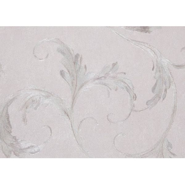 Decorative Embossed Vinyl Country Style Wallpaper with Grey Leaf Pattern , CSA Standard