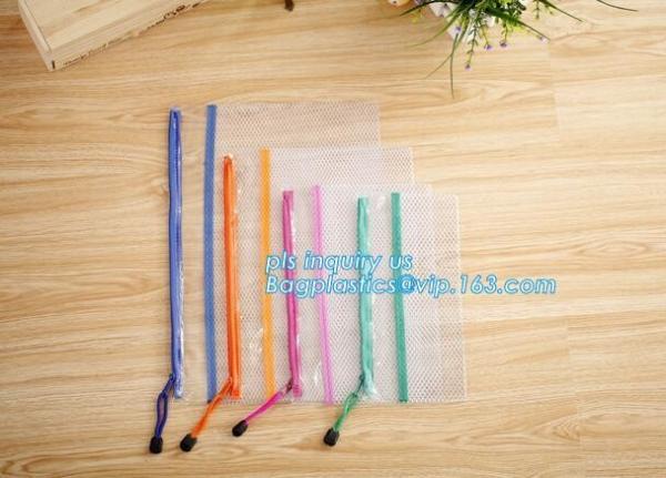 Customize Mesh PVC Pencil Bag A4 Travel Passport Pouch, Plastic k document file bag