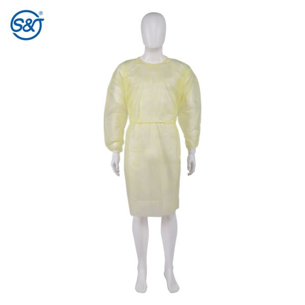 PP PE Disposable Long Sleeve Gown Green Non Woven Disposable Isolation Gown
