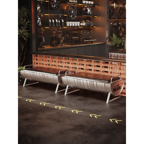 Customized Oil Barrel Bench Iron Cafe Bar Bench Industrial Style