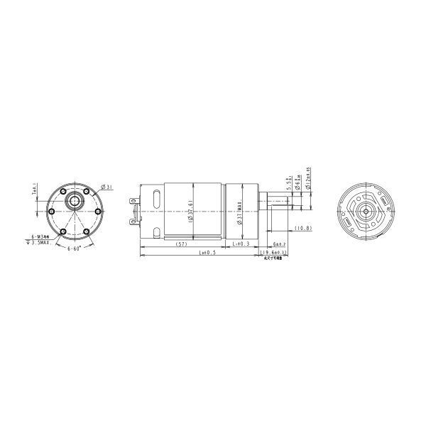 Dc6V-12V 117rpm Spur Gear Motor Zhaowei Eccentric Shaft Gearbox Motor