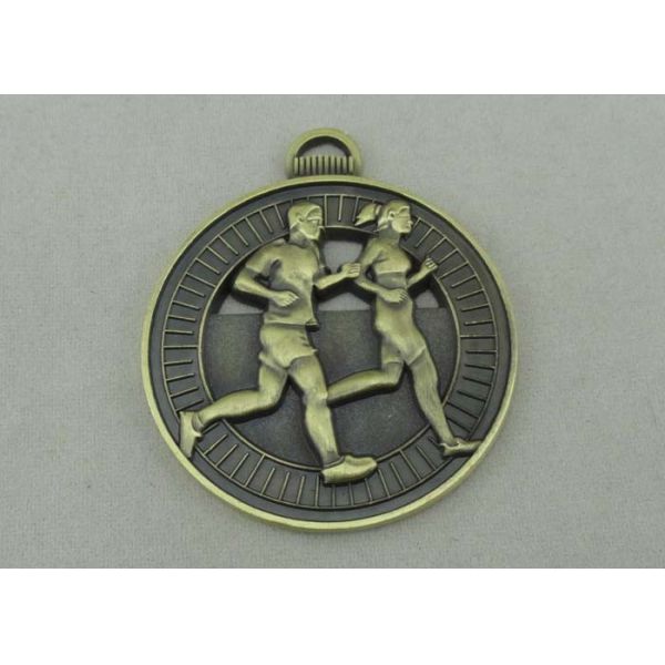Antique Brass Plating Die Cast Medals Running Zinc alloy Material 3D