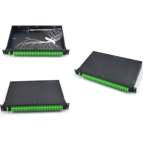Rack Mounted Single Mode Fiber Splitter PLC 1*32 G657A1 Passive Fiber Optic Splitter 1x32 Patch Panel