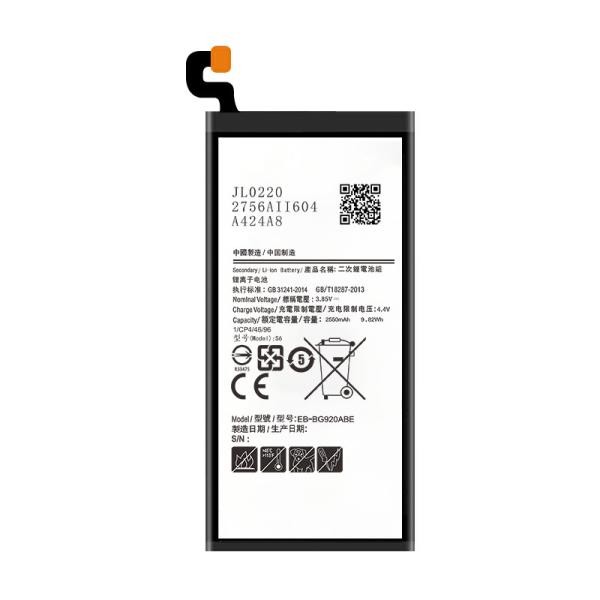 2550mah 3.85 V Li Ion Battery For Samsumg Galaxy S6 EB-BG920ABE G9200 G9208 G9209