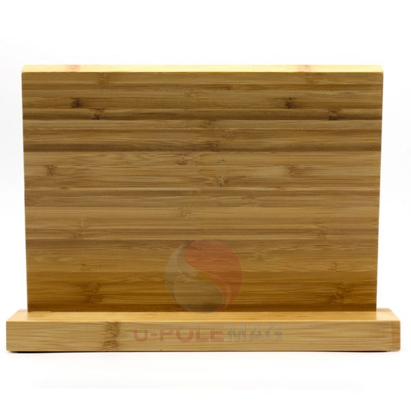 ISO9001 2000 System Natural Bamboo Wood Magnetic Knife Block Holder Customized Design