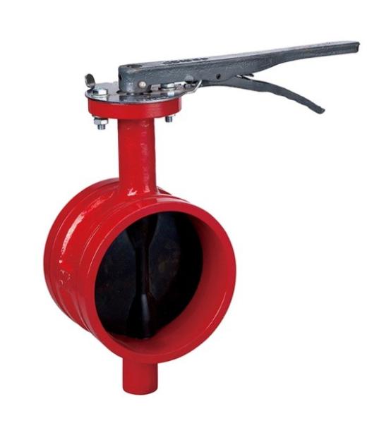 Medium Temperature Grooved Fire DI Wafer Butterfly Valve PN10 PN16 2-10 for Trench
