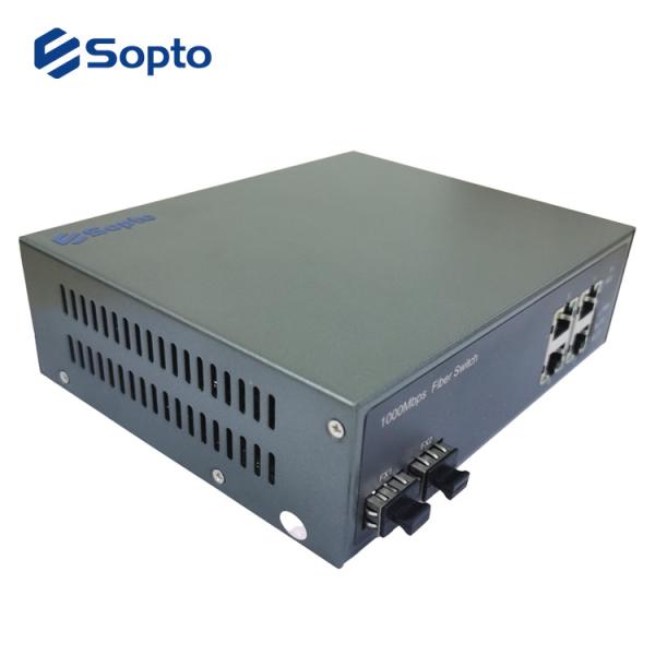 2 Fiber 4 UTP Ports 10/100/1000M Ethernet Media Converter