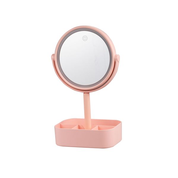 Plastic Led Light Makeup Mirror With Animal Ears And Jewelry Organizer Box