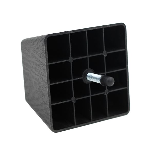 Solid Black Plastic Adjustable Cabinet Feet M8 Screw Furniture Feet Scratch Protection