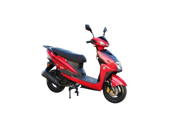Red Plastic Body Gas Motor Scooter , Gas Powered Mopeds For Adults 80km/h Max Speed