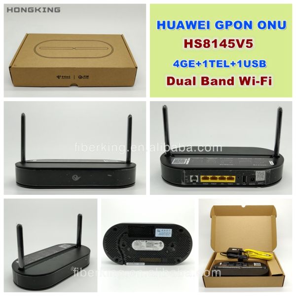 GPON XPON Dual WiFi ONU ONT HS8145V   Router  FTTH  4GE 1TEL 1USB 2.4g 5g Wireless network terminal