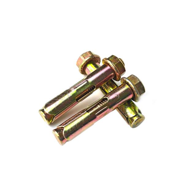 Anclaje de manga de acero al carbono resistente a la corrosión con hex flange nut zincado