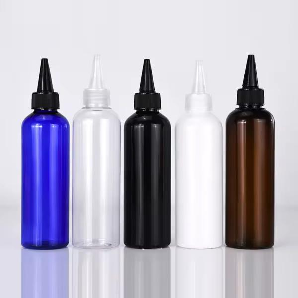 Blue Black Brown Plastic Cosmetic Packaging 100ml Twist Top Squeeze Bottle