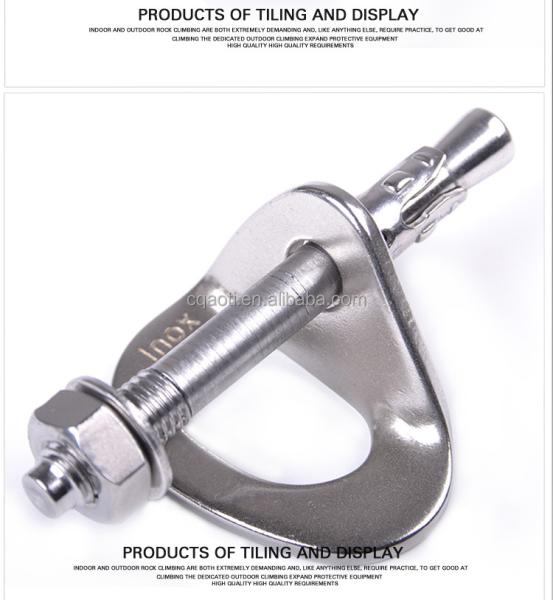 Equipamento de escalada de rocha de aço inoxidável Forte 25 Kn Bolt Hanger para aventuras ao ar livre