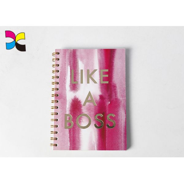 Kraft Paper Spiral Notebook Printing Cover Logo Gold Stamping For Education