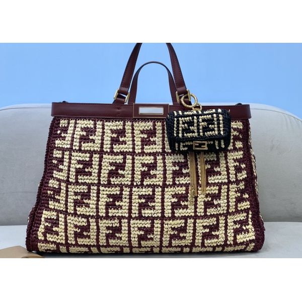 High Capicity 42cm Tote Shopper Bag , Handmade Straw Woven Tote Bag