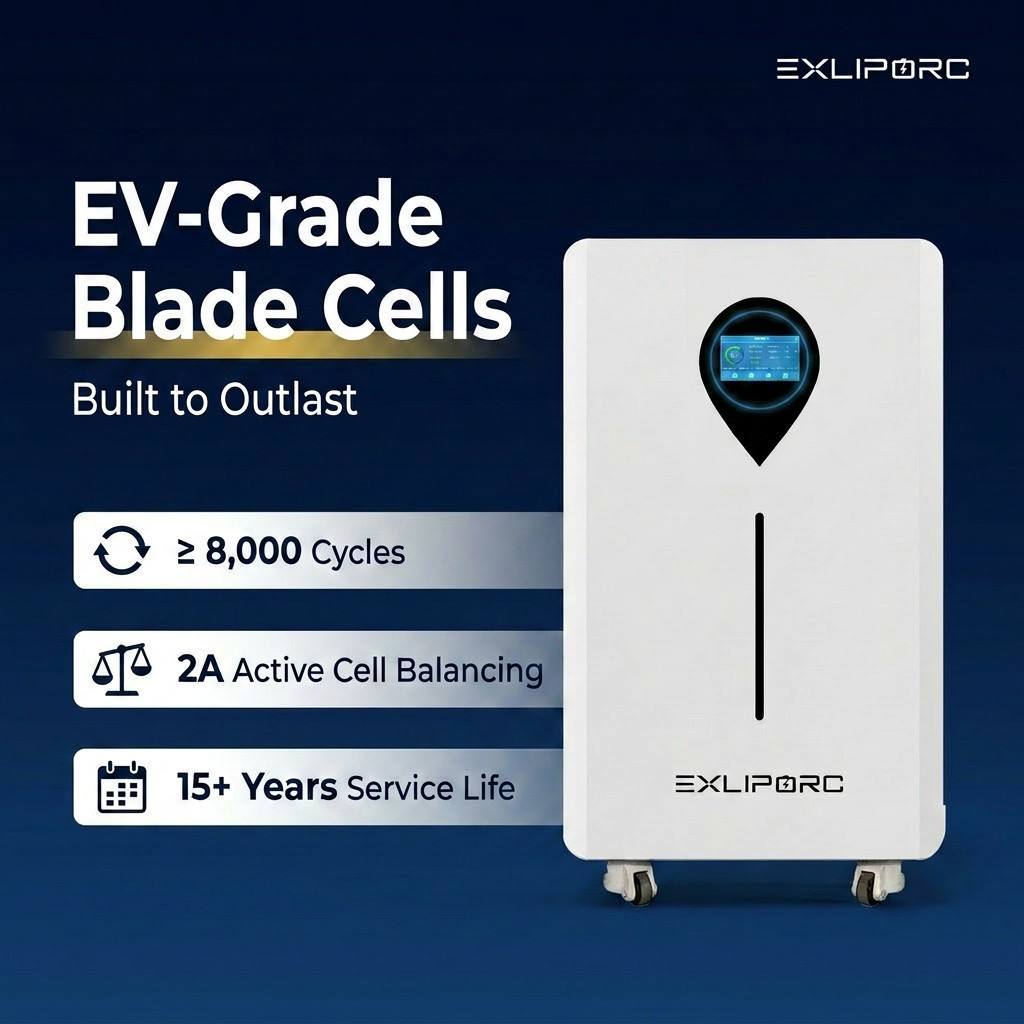  Smart 16kWh Home Battery with WiFi Bluetooth APP Monitoring, No Gateway Needed, LVB16WTC LiFePO4, EXLIPORC
