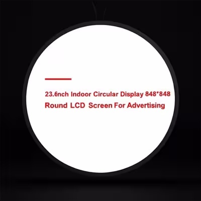 23.6 Inch Circular LCD Display 1280x1280 Commercial Advertising Display 500 Cd/M2