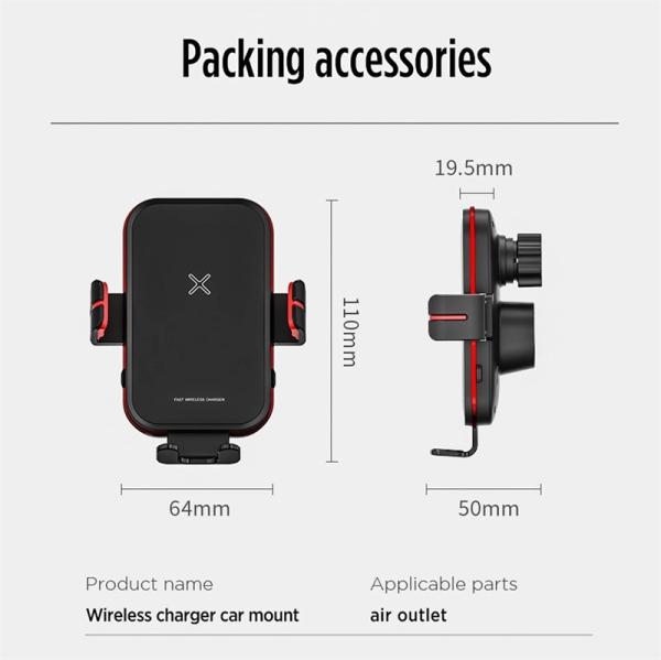 Wireless Charger Car Phone Bracket Fast Charging Wireless Charger Car Mount Mobile Phone Holder Stand