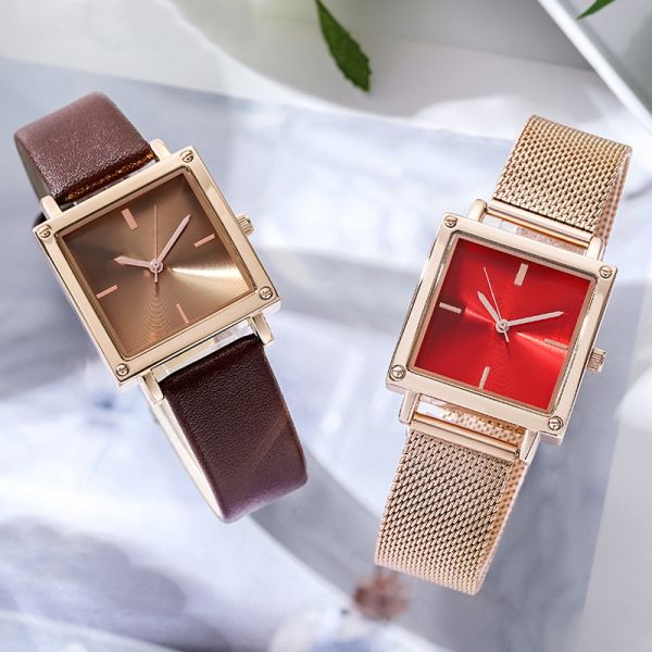 Japan Movement Women Square Antique Wrist Quartz Female Watches
