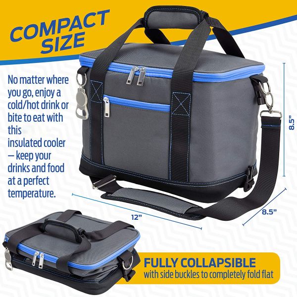 Collapsible Picnic Cooler Bag L12 inch With Bottle Opener