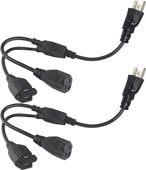 NEMA 5-15P to 4-Way US Outlet Power Splitter Cord 125V 15A